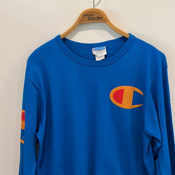 Champion blue long sleeve shirt size large 💯 - Picture 2 of 7